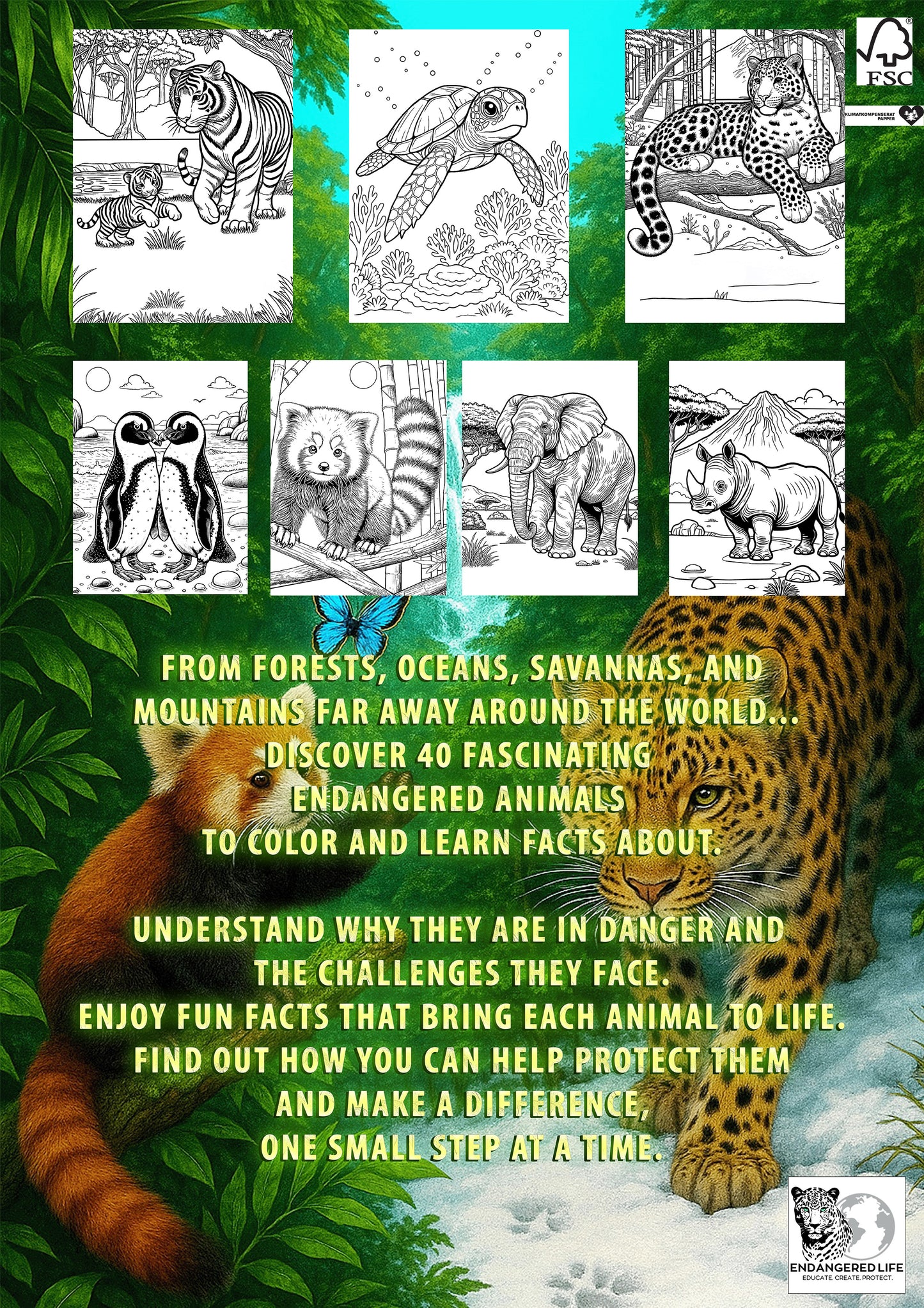 Educational coloring book- The worlds most endangered animals