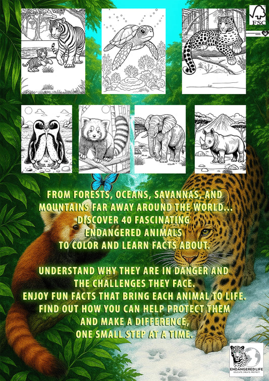 Educational coloring book- The worlds most endangered animals