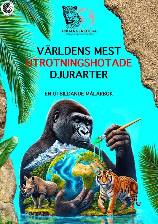 Utbildande målarbok- Världens mest utrotningshotade djur